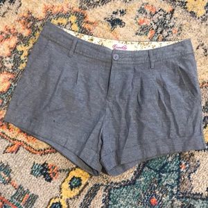 Lightweight blue summer cuffed shorts